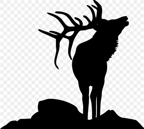 Elk Deer Moose Silhouette Clip Art, PNG, 1085x974px, Elk, Antler, Art, Black And White, Branch ...