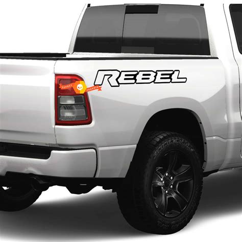 Dodge Ram Rebel Logo Side Outline Truck Vinyl Decal Graphic