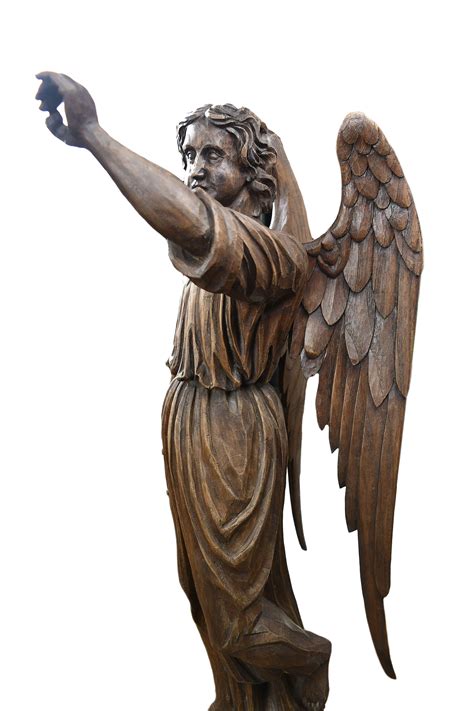 carved wood angel statue — ARCHITECTURAL ANTIQUES