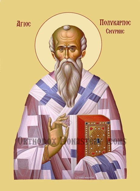 Orthodox icon of Saint Polycarp, Bishop of Smyrna ...