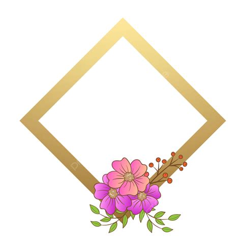 Frame Gold Floral, Floral Gold, Wedding, Border PNG and Vector with Transparent Background for ...