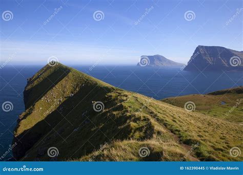 Kallur Lighthouse Hiking Trail, Kalsoy Island, Faroe Islands Stock Image - Image of nordic ...