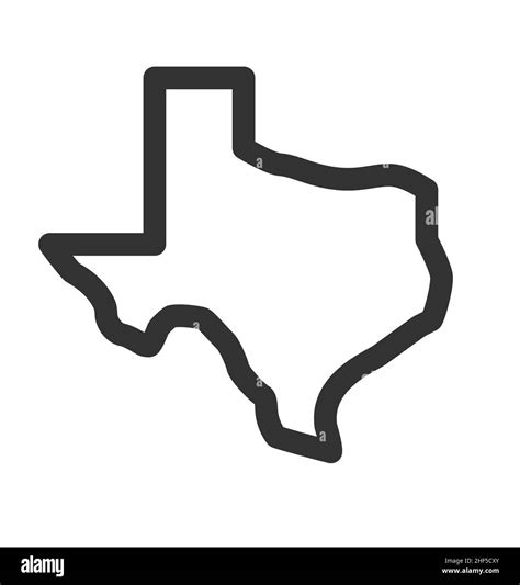 texas tx state map outline simplified silhouette icon vector isolated ...