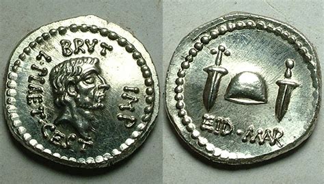 gloriaromanorvm : Rare silver Roman coin/denarius Brutus/Ides of March