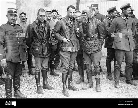 Crew of a World War One German Zeppelin arrives at French prison in Salonica after being shot ...