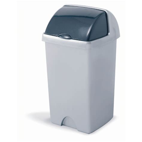 G472439 - Addis Waste Bin Roll Top Lid - Grey - 25 Litre | GLS Educational Supplies