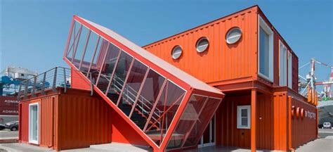 7 Bright red shipping containers repurposed as modern offices in Israel ...