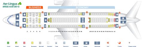 Seat map Airbus A330-200 Aer Lingus. Best seats in plane