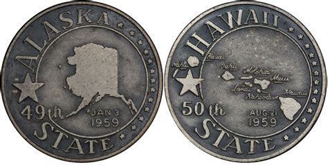 1959 SC$1 HK-534 Nickel-Silver Alaska-Hawaii Statehood (Regular Strike ...