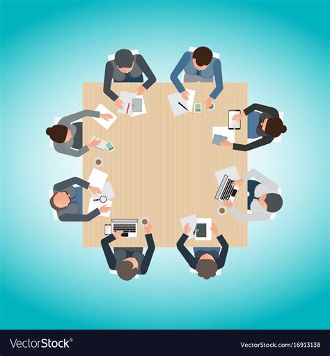 Top view of business meeting Royalty Free Vector Image