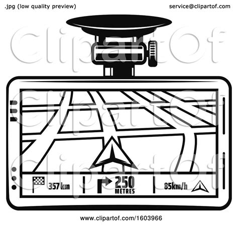 Clipart of a Car Gps Device - Royalty Free Vector Illustration by Vector Tradition SM #1603966