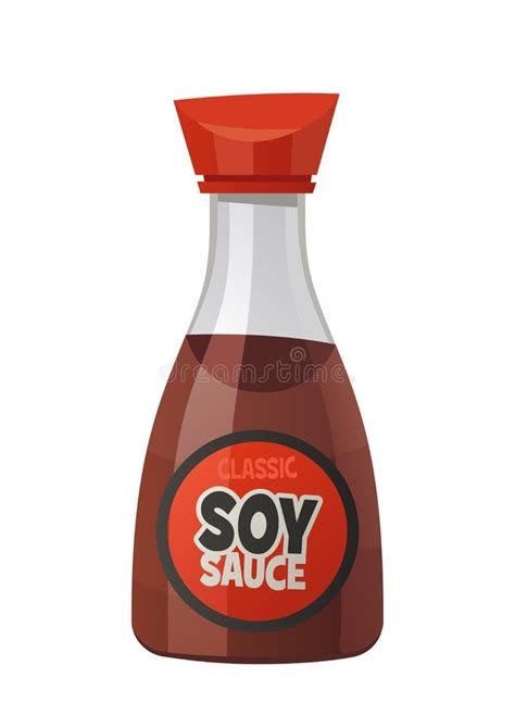 Bottle of Soy Sauce Isolated on White Background Stock Vector ...