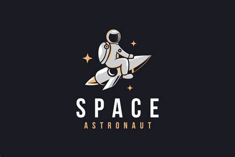 Fun explorer space astronaut logo