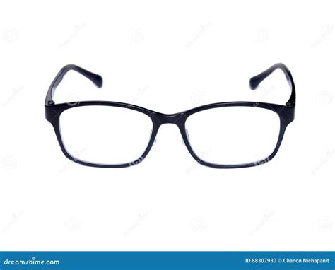 Black Square Eye Glasses Isolated on White Background. Stock Photo - Image of eyeglasses ...