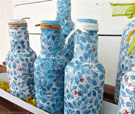 How to not decoupage plastic bottles with Napkins - The Boondocks Blog