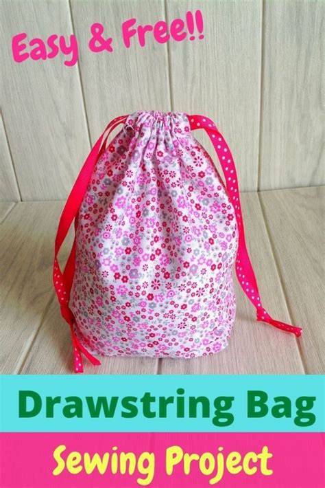 How to Make a Drawstring Bag ( Easy Sewing Project) | Drawstring bag diy, Easy sewing projects ...