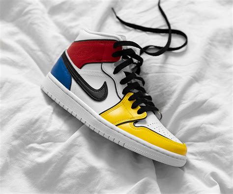 Nike SB Dunk Low "Piet Mondrian" Inspires Custom Air Jordan 1 Mid | Nice Kicks