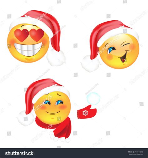 Smiley Face Christmas Stock Vector (Royalty Free) 724071073