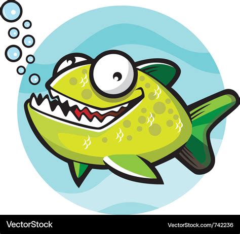 Piranha cartoon Royalty Free Vector Image - VectorStock