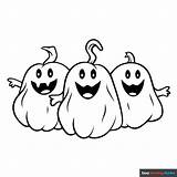 Ghost Pumpkins Coloring Page  Easy Drawing Guides sketch template