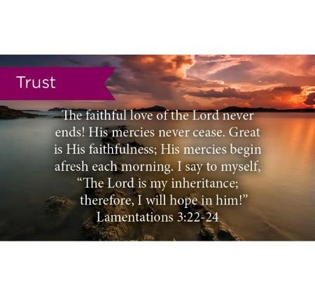 Scripture Cards, Trust, Lamentations 3:22-24, Pack 25 - Christianbook.com