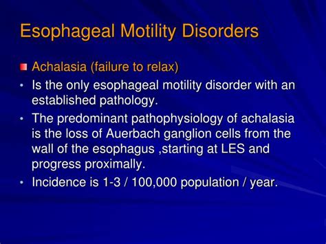 PPT - Esophageal Motility Disorders PowerPoint Presentation - ID:3829796