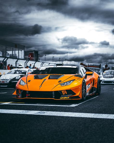 Lamborghini, car, sports car, orange, racing, HD phone wallpaper | Peakpx