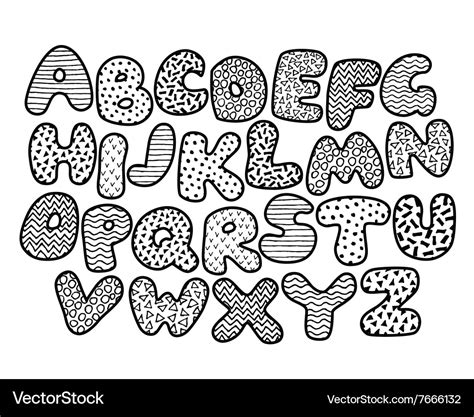 Funny alphabet coloring page Royalty Free Vector Image