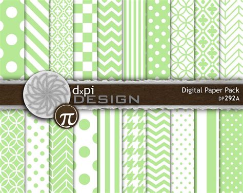 Light Green Digital Paper & Printable Scrapbook Patterns - Etsy