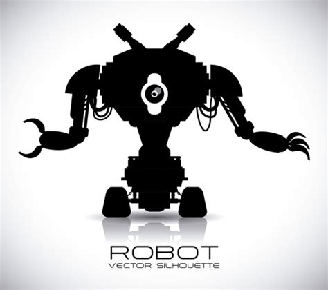 Robot silhouette vector free download