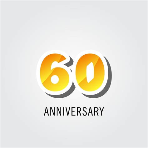 60 Years Anniversary Celebration Logo Vector Template Design ...