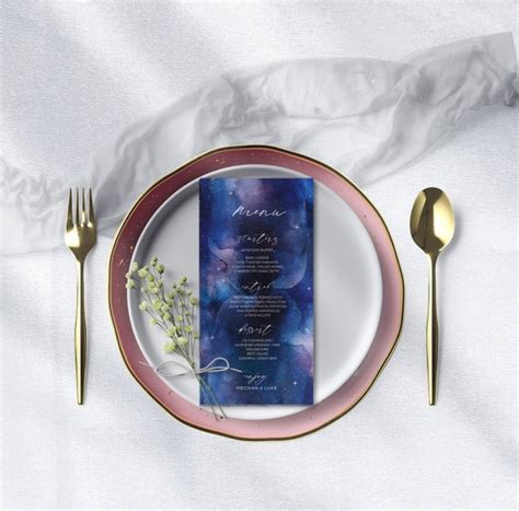 Cosmic Menu Galaxy Theme Dinner Menu Celestial Menu Starry - Etsy