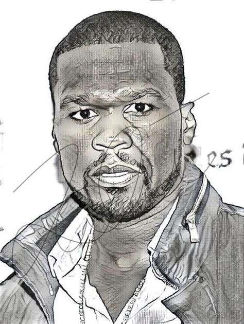 50 Cent Drawing Sketch PRINT Wall Art Illustration Celebrity ...