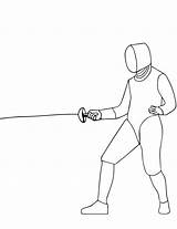 Epee Fencing coloring Page  ColouringPages sketch template