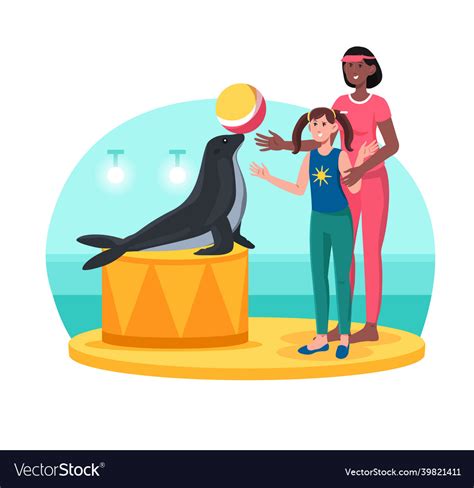 Circus animal does tricks Royalty Free Vector Image