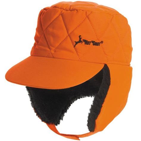 Jacob Ash Hot Shot Quilted Hunting Cap - Ear Flap, Blaze Orange ...