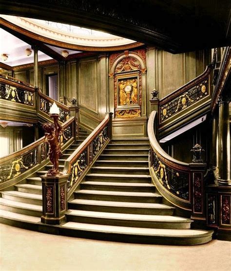 Colorized photo of the Olympic's grand staircase after her 1932-33 ...