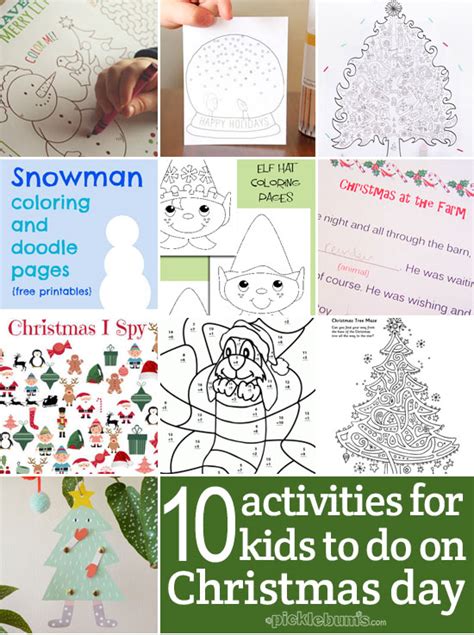 Ten Easy Activities for the Kids to do on Christmas Day - Picklebums