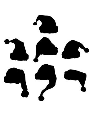 Simple Santa Hat Silhouette Clip Art