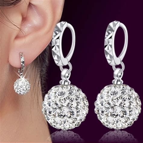 Brand silver earrings Shambhala luxury zirconia earrings female popular ...