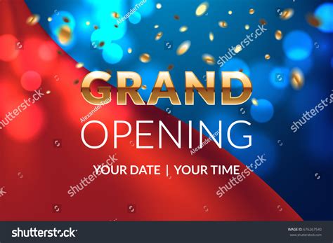 Grand Opening Banner Concept Celebration Design Stock Vector (Royalty ...