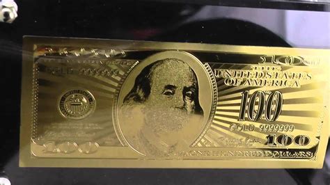 Gold Plated 100 Dollar Note - YouTube