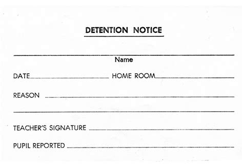 Detention Slips Printable