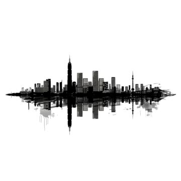 Seoul City Skyline Black And White Silhouette, Seoul, Skyline, City PNG Transparent Image and ...