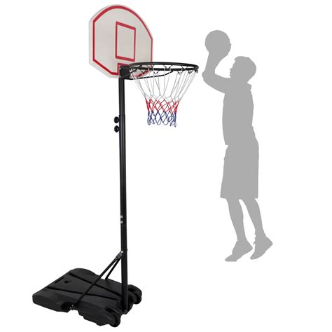 Segawe Portable Height Adjustable Basketball Hoop System Basketball Stand in Black Height 5.4ft ...