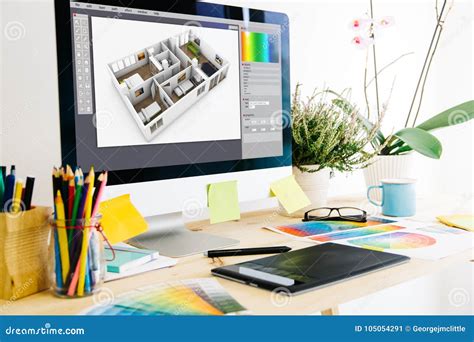 Graphic design studio stock image. Image of estate, flat - 105054291