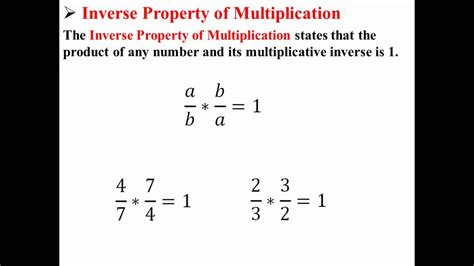 Multiplicative Inverse Property Worksheets - Free Printable