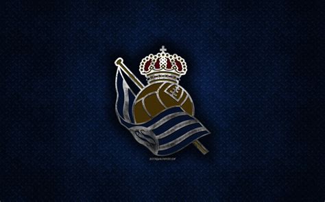 Download wallpapers Real Sociedad, Spanish football club, blue metal ...