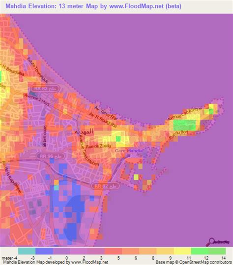 Elevation of Mahdia,Tunisia Elevation Map, Topography, Contour