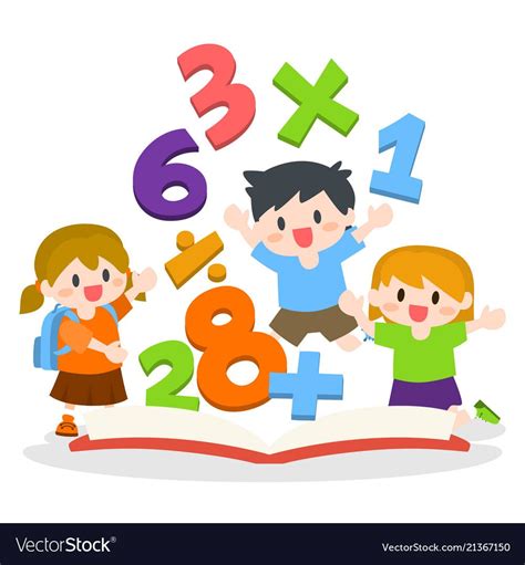 Children, Boy and Girl Learning Mathematics with opened Books Illustration. Download a Free ...
